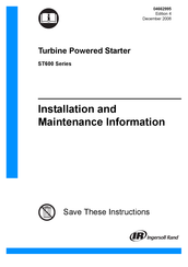 Ingersoll Rand ST600-13-31 Installation And Maintenance Information