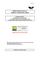 OSAKA VACUUM TC1103 Operation Manual