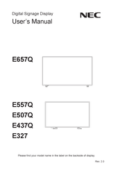 NEC E437Q User Manual
