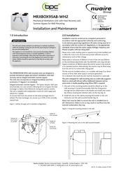 NuAire BPC Ecosmart MRXBOX95AB-WH2 Installation And Maintenance Manual