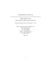 MH Instek MHS-5200-25M Operating Manual