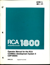RCA 1800 Operator's Manual