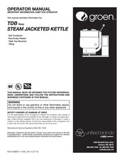 Dover Groen TDB-40 Operator's Manual
