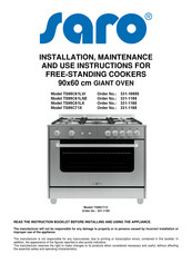 saro TS95C61LX Installation, Maintenance And Use  Instructions