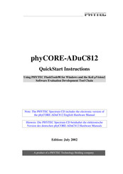 Phytec phyCORE-ADuC812 Quick Start Instructions