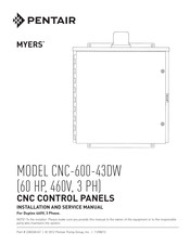 Pentair MYERS CNC-600-43DW Installation And Service Manual