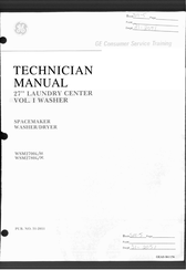 GE Spacemaker WSM2700L Technician Manual