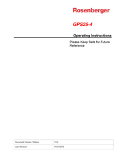 Rosenberger GPS25-4 Operating Instructions Manual