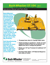 Bush-whacker ST-104 Operation Manual