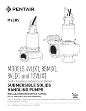 Pentair Myers 12VLS Installation And Service Manual