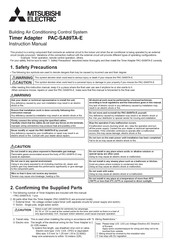 Mitsubishi Electric PAC-SA89TA-E Instruction Manual