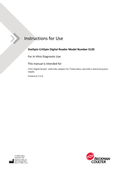Beckman Coulter StatSpin CritSpin S120 Instructions For Use Manual