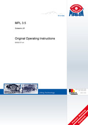 MAHA MPL 3.5 Operating Instructions Manual