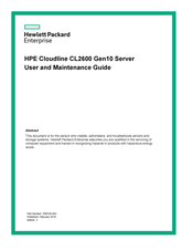 HPE Cloudline CL2600 Gen10 User And Maintenance Manual
