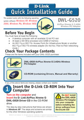 D-Link DWL-G520 Quick Installation Manual