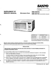 Sanyo EM-X491S Supplement Of Service Manual