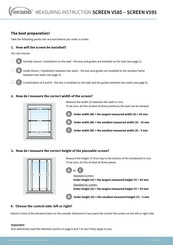 VERANO SCREEN V585 Measuring Instruction