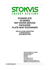 STOKVIS ENERGY SYSTEMS ECONOPLATE E3A331 Installation, Operation & Maintenance Documentation