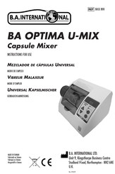 B.A. International BA OPTIMA U-MIX Instructions For Use Manual