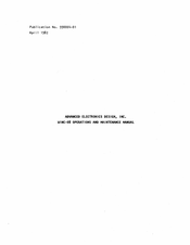 Advanced Electronics Design WINC-08 Operation And Maintenance Manual
