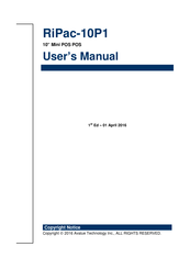 Avalue Technology RiPac-10P1 User Manual