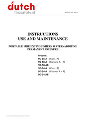 DUTCH 9D-58-A Instructions Use And Maintenance
