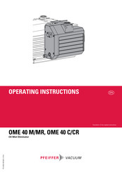 Pfeiffer Vacuum OME 40 C Operating Instructions Manual