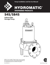 Pentair Hydromatic S4S Installation And Service Manual
