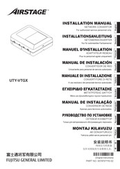 Fujitsu Airstage UTY-VTGX Installation Manual