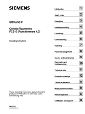 Siemens SITRANS FC310 Operating Instructions Manual