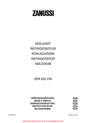 Zanussi ZRA 620 CW Instruction Book