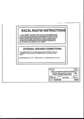 Racal Instruments RA6790/GM Instruction Manual