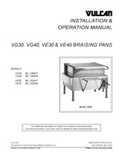 Vulcan-Hart VG30 Installation & Operation Manual