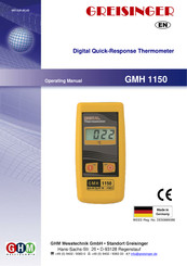 Greisinger GMH 1150 Operating Manual