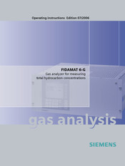 Siemens FIDAMAT 6-G Operating Instructions Manual