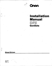 Onan DFE Series Installation Manual