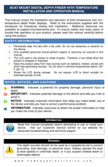 HawkEye Electronics DepthTrax 1BX Installation And Operation Manual