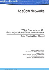AceCom Networks VCL-4 Ethernet over 1E1 Data Sheet & User Manual