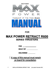 MAX power RETRACT R600 Series Installation Manual