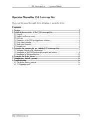 Autoscope Technology Usb Autoscope Lite Operation Manual