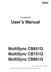 NEC MultiSync CB651Q User Manual