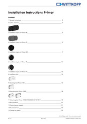Wittkopp Primor FL Installation Instructions Manual