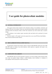 PHOTOWATT EDF ENR PWT User Manual