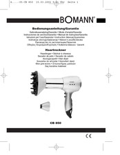 BOMANN CB 850 Instruction Manual & Guarantee