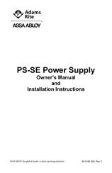 Assa Abloy ADAMS RITE PS-SE Owner's Manual And Installation Instructions