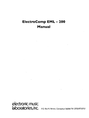 ELECTRONIC MUSIC LABORATORIES ElectroComp EML - 200 Manual