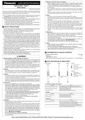 Panasonic SF2C Series Quick Instruction Manual