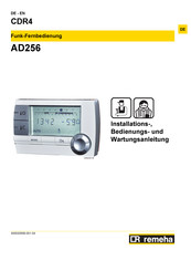 REMEHA CDR4 AD256 Installation, User And Service Manual