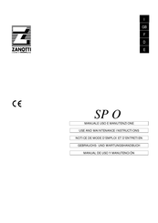 Zanotti SPO 135 Use And Maintenance Instructions