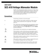 National Instruments SCC-A10 User Manual